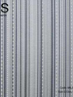 วอลเปเปอร์ลายเส้นประสลับเส้นตรงโทนสีฟ้าอ่อนอมเทาอ่อน M6-D27