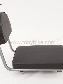 เก้าอี้ติดตะแกรงแบบมีพนักพิง สีดำ