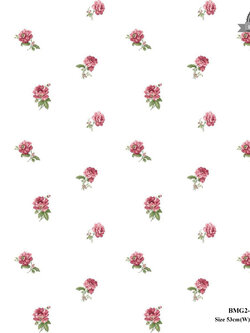 วอลเปเปอร์ลายดอกไม้เล็กๆ สีแดง พื้นสีขาว BMG2-B19