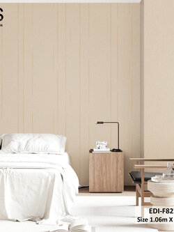 วอลเปเปอร์สไตล์โมเดิร์น ลายเส้นสีทอง พื้นสีน้ำตาล EDI-F82W