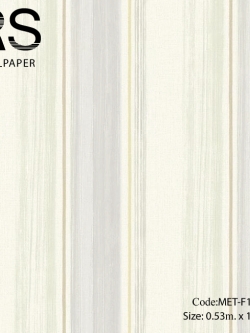 วอลเปเปอร์ลายทางลายใหญ่สีอ่อนโทนน้ำตาลม่วง MET-F121