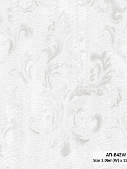 วอลเปเปอร์ลายคลาสสิค สีเทาอ่อน ATI-B42W