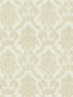 วอลเปเปอร์ลายหลุยส์คลาสสิค สีน้ำตาลทองพื้นสีขาวครีม VC-D88W