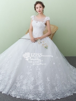 BR317 **พรีออเดอร์**ชุดแต่งงาน&ชุดเจ้าสาวแบบยาวสีขาวเกรดพรีเมี่ยม หรูหราน่ารัก สวยโดดเด่นไม่ซ้ำใคร