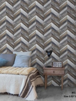 วอลเปเปอร์ลายไม้วางเป็นแนวซิกแซก LOF-F30