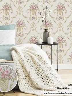 วอลเปเปอร์ติดผนัง ลายดอกไม้วินเทจ รหัส CST-J29