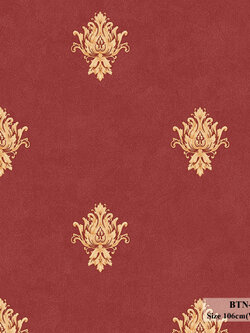 วอลเปเปอร์ลายหลุยส์คลาสสิค สีทองพื้นสีแดง BTN-C67W