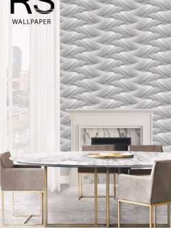 วอลเปเปอร์ลายเส้นเชือกกราฟฟิคพันสลับกันโทนสีเทา FCO-D23W