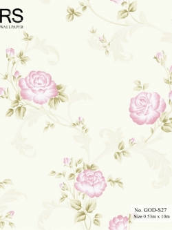 วอลเปเปอร์ ลายดอกไม้สีม่วงอมชมพู No.GOD-S27