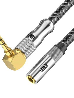 ERTK LPlugGoldHi-FiAUXtoAUXLPlug สายต่อขยาย AUX 3.5 มม. แบบตัว L สำหรับเครื่องเสียง ประกันศูนย์ไทย