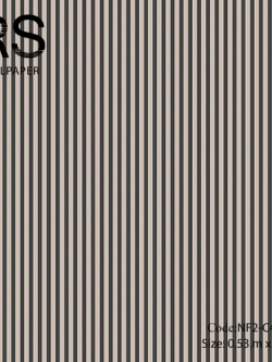 วอลเปเปอร์ลายทางเส้นสีดำสลับครีมสีเงา ช่องห่าง 0.7 ซม. NF2-C45