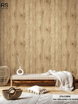 วอลเปเปอร์ลายไม้ สีน้ำตาล ST4-C48W