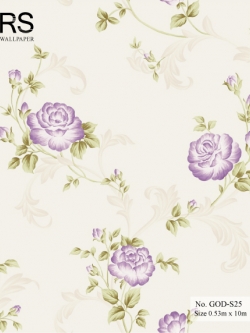 วอลเปเปอร์ ลายดอกไม้สีม่วง No.GOD-S25