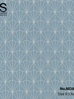 วอลเปเปอร์ลายฉลุโมเดิร์นเส้นสีขาวมุกพื้นสีฟ้า MDA-B16