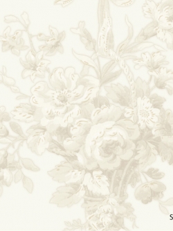 วอลเปเปอร์ลายดอกไม้พุ่มดอกสีน้ำตาลอมมุกพื้นเทกเจอร์เส้นแนวนอนสีมุก ITT-F14