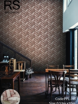 วอลเปเปอร์ลาย อิฐวางซ้อนน้ำตาล แดงPPL-J46