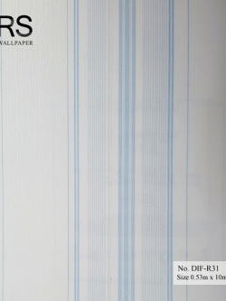 วอลเปเปอร์ ลายทางสีขาวฟ้า No.DIF-R31