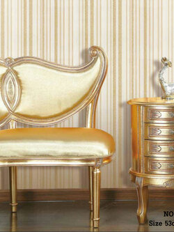 วอลเปเปอร์ลายทางหรู พื้นขาว ลายสีทอง IG-M62