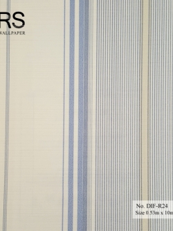 วอลเปเปอร์ ลายทางสีครีมน้ำเงิน No.DIF-R24