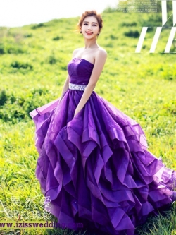 PW405- **พร้อมส่ง**ชุดคู่ถ่ายพรีเวดดิ้ง (prewedding dress) & ชุดแต่งงานแฟนซี (Fancy wedding dress)ชายหญิงสไตล์เจ้าชายเจ้าหญิง "ธีมสีม่วง"