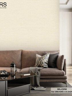 วอลเปเปอร์ลายผ้า สีครีม BEL-C55W