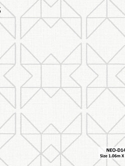 วอลเปเปอร์ สไตล์โมเดิร์นกราฟฟิค สีขาวอมเทา NEO-D14W
