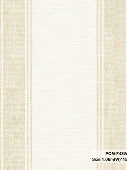 วอลเปเปอร์ลายทาง สีครีมสลับสีน้ำตาลอ่อน POM-F43W