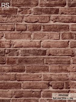 วอลเปเปอร์ ลายอิฐ สีน้ำตาลแดง PF4-D100