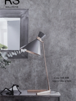 วอลเปเปอร์เปอร์ลายผิวมันปูนเปลือยขัดโทนสีเทาเข้มเงา THA-B48