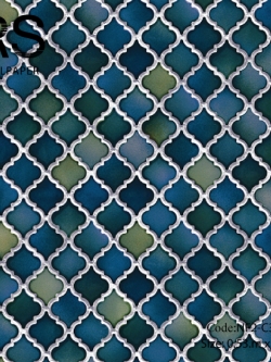 วอลเปเปอร์ลายกระเบื้องผิวเงาสีน้ำเงินคราม NF2-C35