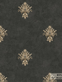 วอลเปเปอร์ลายหลุยส์คลาสสิค สีทองพื้นสีดำ BTN-C72W