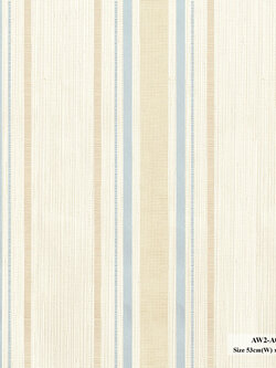 วอลเปเปอร์ลายทาง สีขาวสลับสีฟ้าทอง AW2-A07