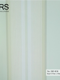 วอลเปเปอร์ ลายทางสีเขียวอ่อน No.DIF-R38