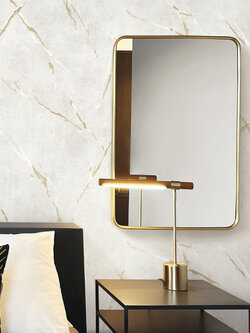 วอลเปเปอร์ลายหินอ่อน สีเทาอ่อนแทรกเส้นสีทองขาว EPI-F10W