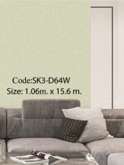 วอลเปเปอร์เทกจอร์ผ้าเรียบพื้นสีเขียว SK3-D64W
