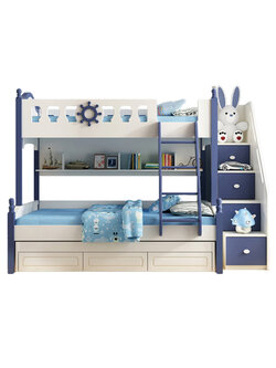 เตียงสองชั้น รุ่น Yacht ขนาด 4 ฟุต (สีน้ำเงิน)