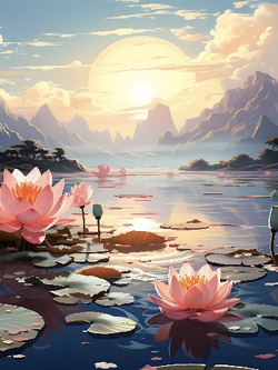 วอลเปเปอร์ภาพดอกบัว (สั่งผลิต)