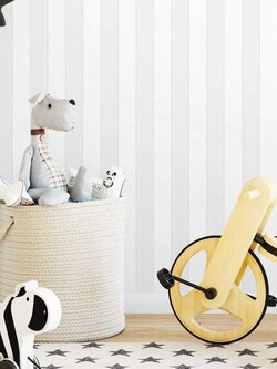 วอลเปเปอร์ ลายทางสีเทาขาว DW-D13W