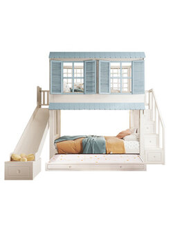 เตียง2 ชั้น รุ่น Dream House สีฟ้า