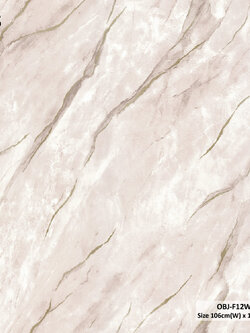 วอลเปเปอร์ลายหินอ่อน สีน้ำตาลอมชมพูแทรกเส้นทอง OBJ-F12W