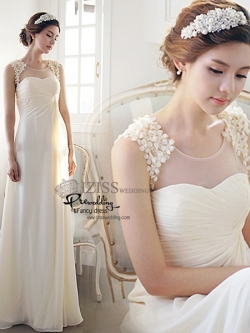 BR291 **พร้อมส่ง**ชุดแต่งงาน&ชุดเจ้าสาวแบบยาวสีขาวเกรดพรีเมี่ยม หรูหราน่ารัก สวยโดดเด่นไม่ซ้ำใคร