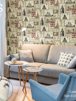 วอลเปเปอร์ลาย ลายกรอบรูป หอนาฬิกา PPL-J69