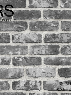 วอลเปเปอร์ลายอิฐเทาดำ OL-B11