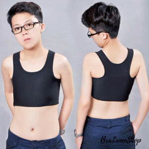 BLS✿301 เสื้อกล้ามทอม ครึ่งตัวตะขอข้าง #301