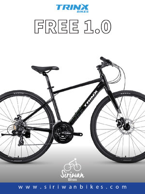 TRINX : FREE 1.0 2024 จักรยานไฮบริด เฟรมอลูมิเนียม ล้อ 700c เกียร์ Shimano 24 สปีด ดิสเบรก
