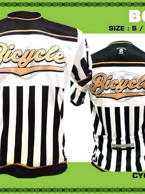 BOOM CYCLING : BCRT34 เสื้อจักรยานทีเชิ๊ต ขาวดำ Bicycle