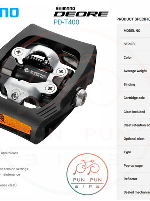 Shimano : PD-T400 บันไดทัวริ่งแบบคลีท 2 ด้าน คลีทปลดเร็ว
