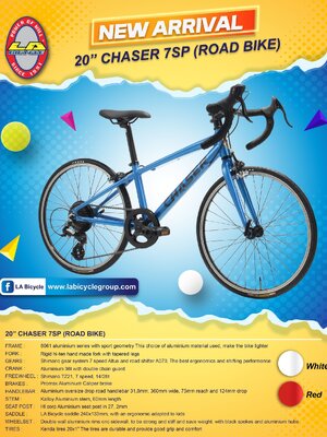 LA BICYCLE : CHASER จักรยานเสือหมอบเด็ก ล้อ 20 นิ้ว 7speed เฟรมอลูมิเนียม