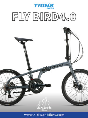 TrinX : Flybird 4.0 จักรยานพับได้ เฟรมอลูมิเนียมซ่อนสาย 20" Shimano Tiagra 20 สปีด ดิสเบรกน้ำมัน Shimano