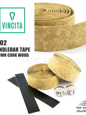 VINCITA : T002 ผ้าพันแฮนด์ สีน้ำตาลลายไม้